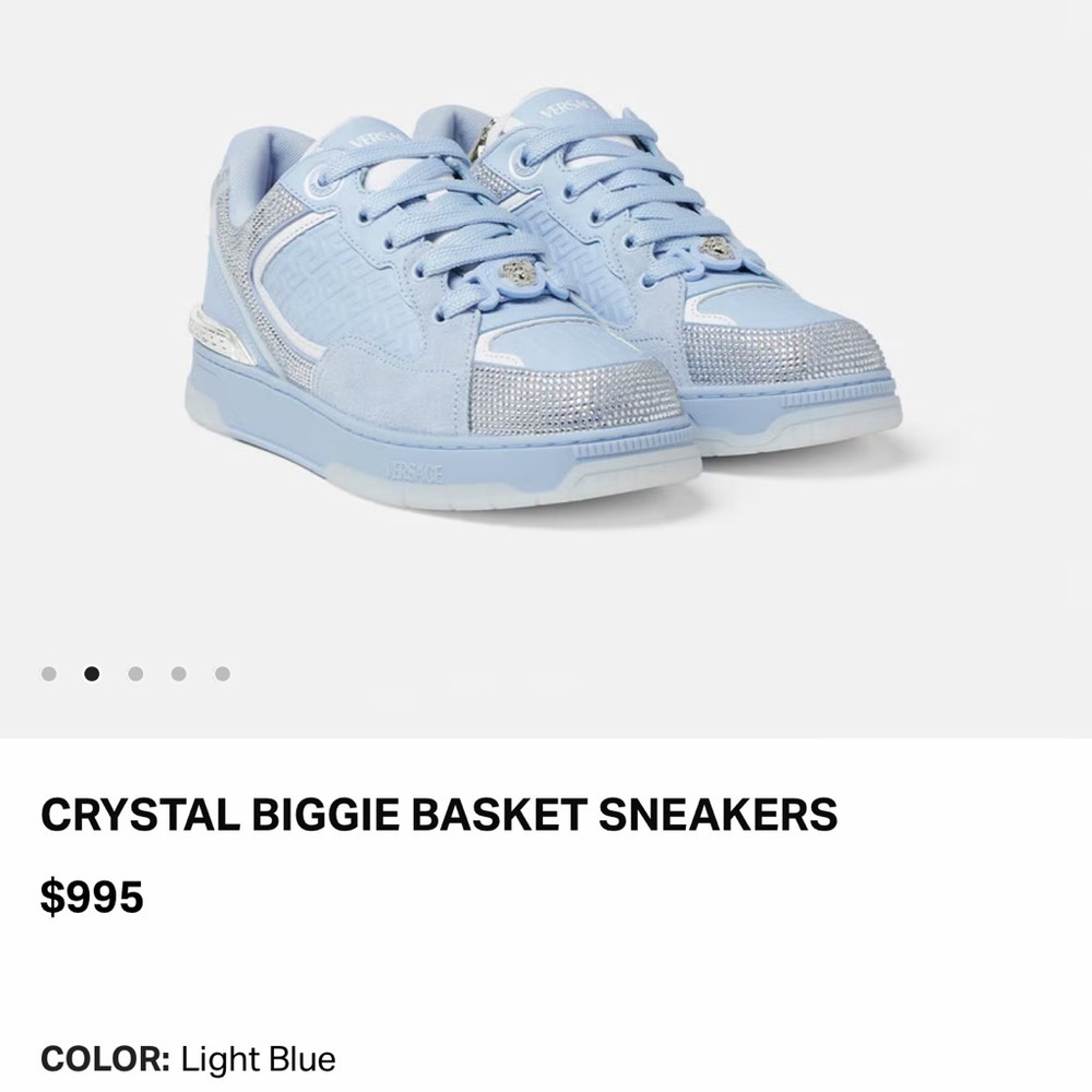 Versace men crystal biggie basket sneaker Blue Sneakers with Silver Accents - Picture 9 of 11